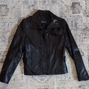 Collezione Black Leather Jacket Medium